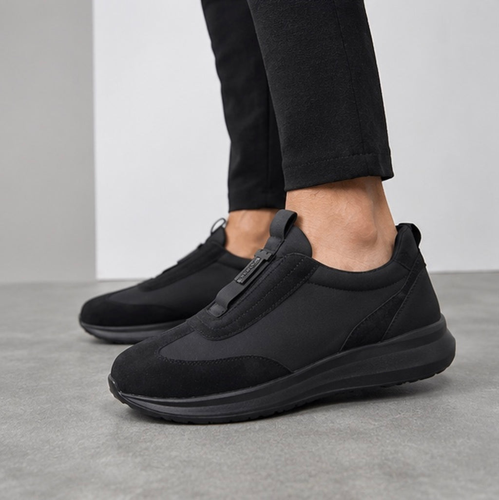 Kişi üçün qara bağsız gündəlik sneaker ayaqqabı