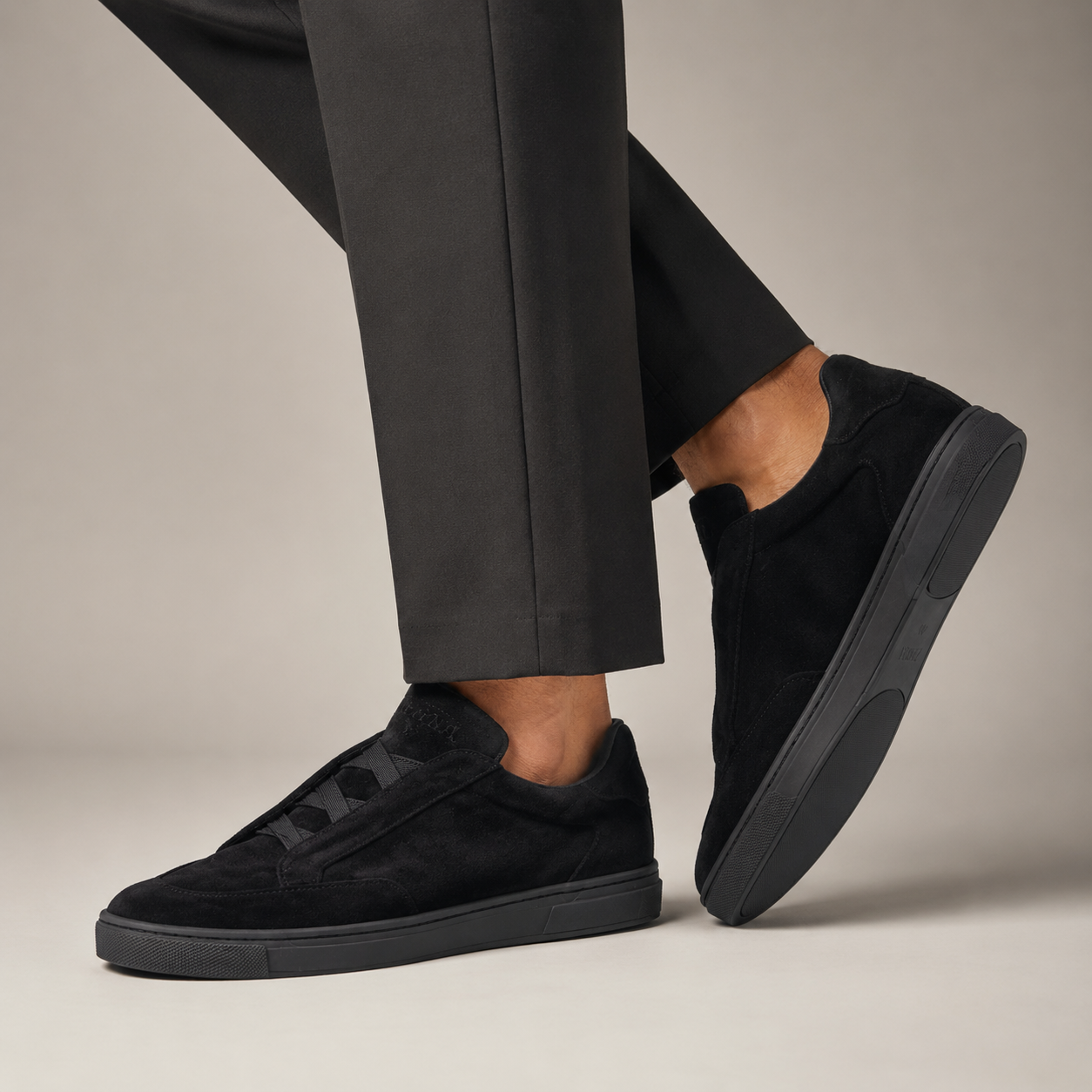 ZEGNA Kişi üçün Qara Zamşa Sneaker