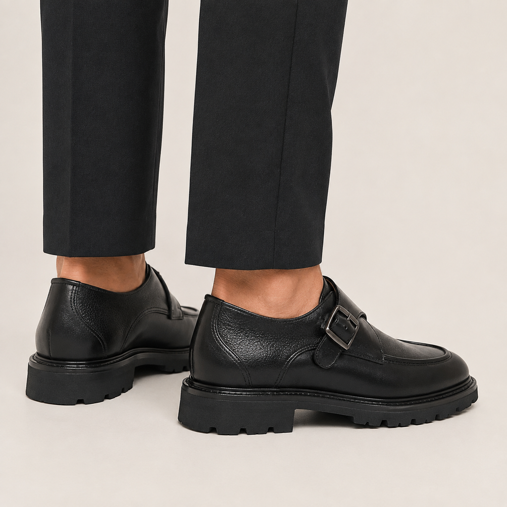 Kişi üçün Qara Tokalı Loafer Ayaqqabı