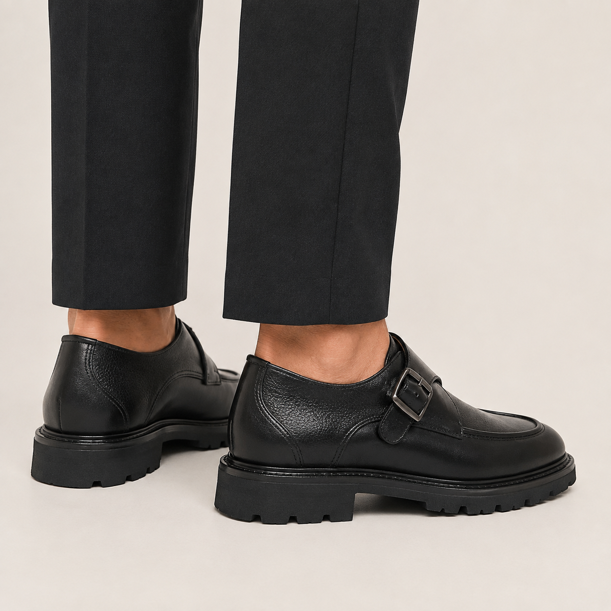 Kişi üçün Qara Tokalı Loafer Ayaqqabı