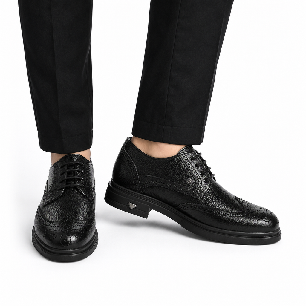 Premium Qara Dəri Oxford Stil Kişi Ayaqqabısı