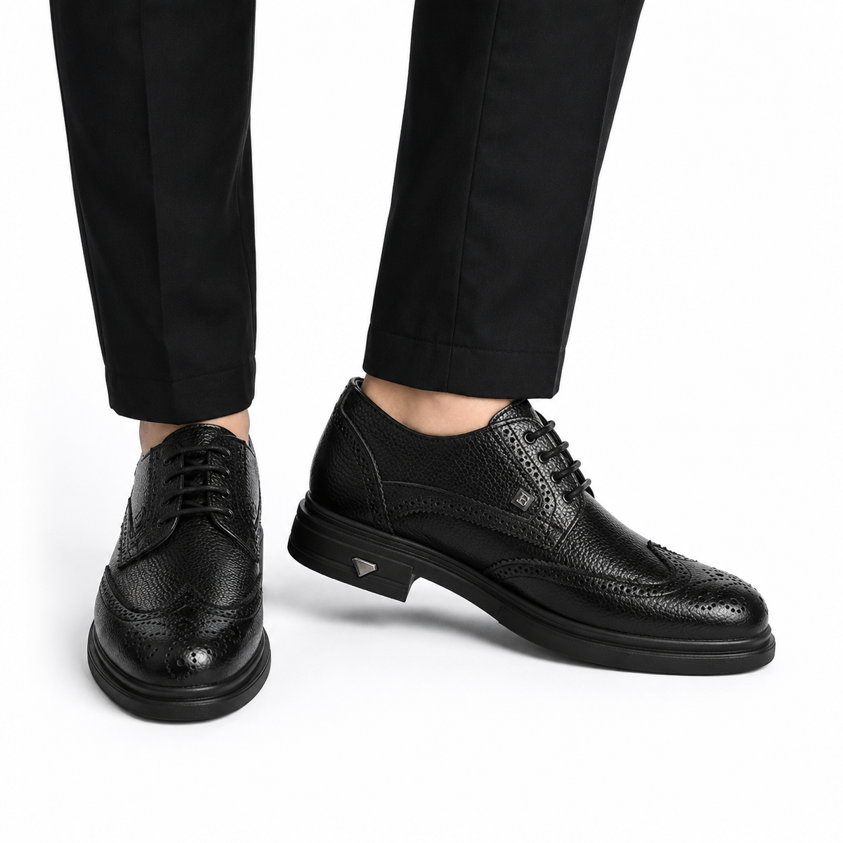 Premium Qara Dəri Oxford Stil Kişi Ayaqqabısı