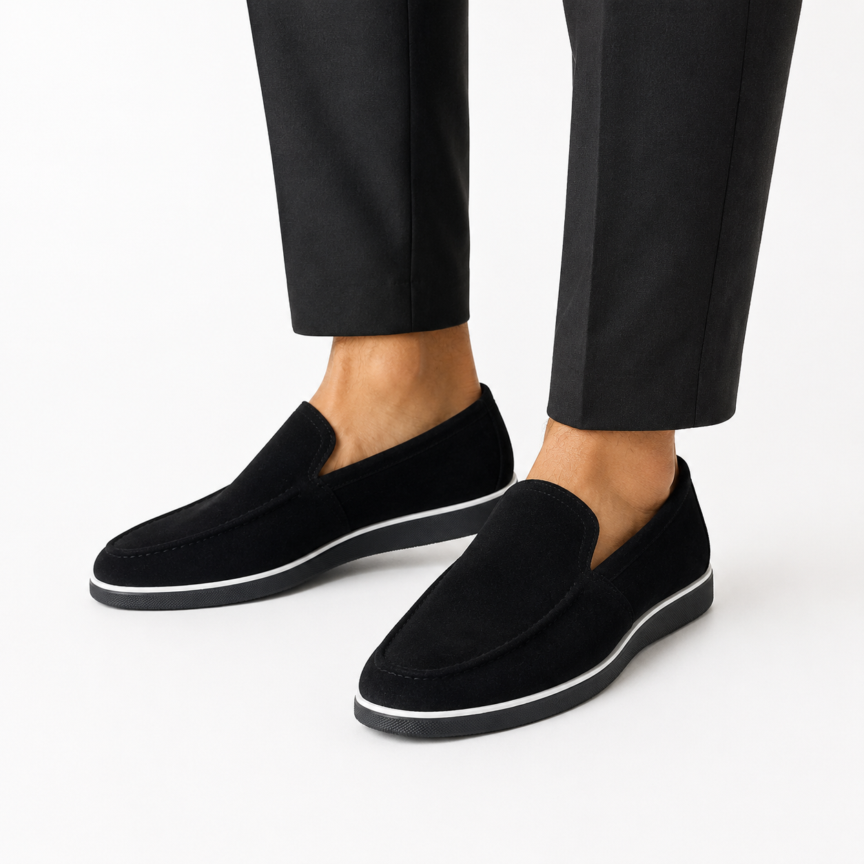 Kişi Üçün Qara Zamşa Loafer