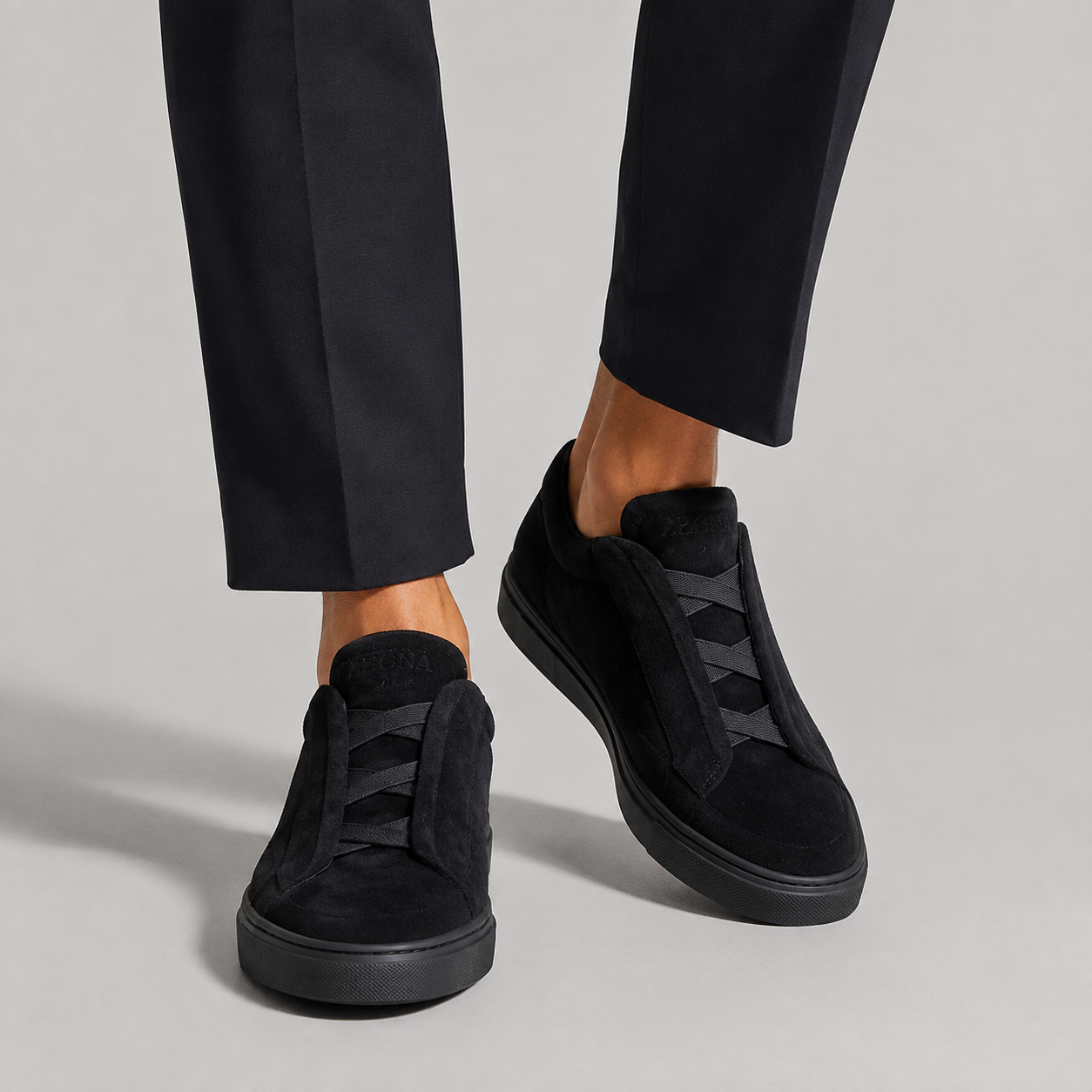 ZEGNA Kişi üçün Qara Zamşa Sneaker