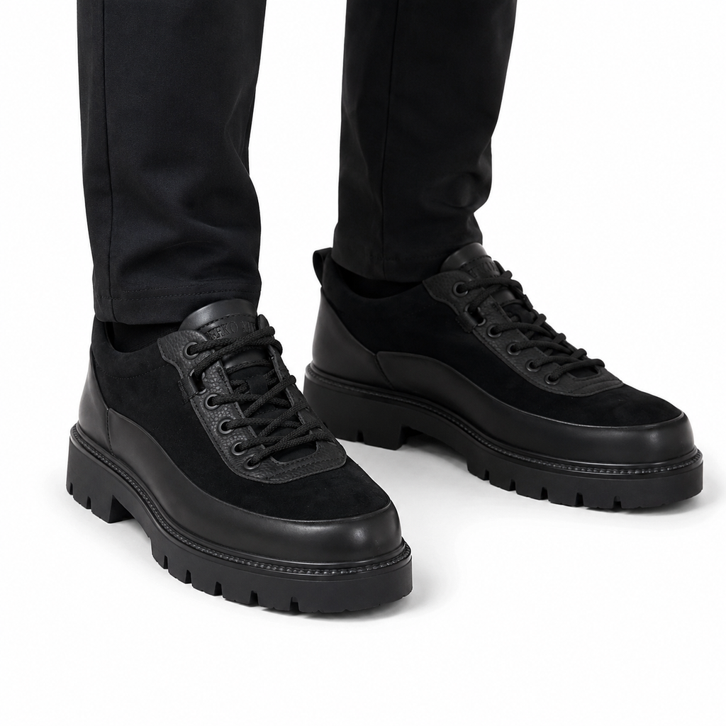 Qara Premium Kişi Sneaker – Platformalı, Rahat və Modern Dizaynlı Ayaqqabı