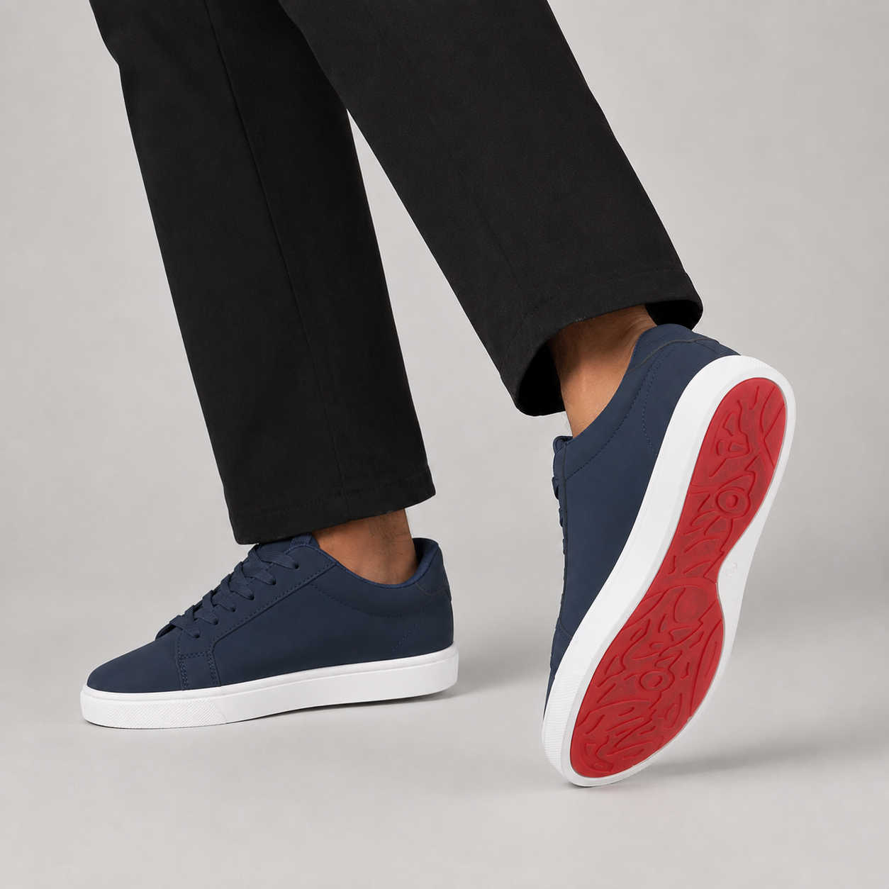 Kişi üçün tünd göy ağ altlıqlı gündəlik sneaker ayaqqabı