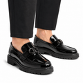 Kişi üçün Qara Laklı Loafer Ayaqqabı