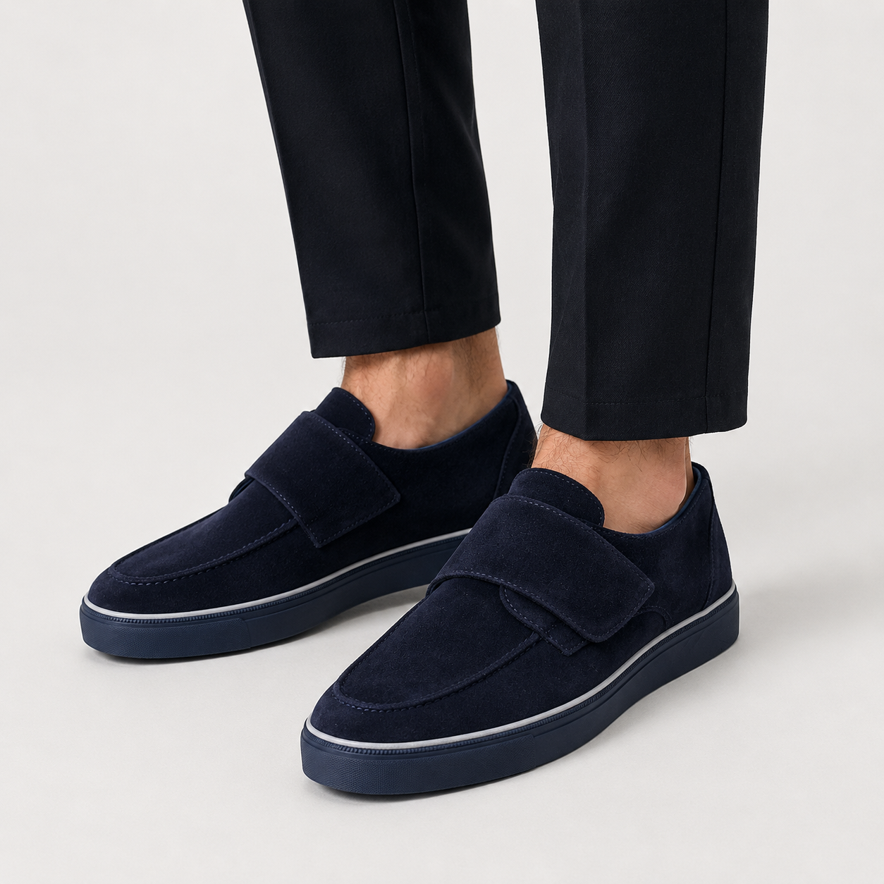 Kişi üçün Tünd Göy Zamşa Loafer Ayaqqabı – Premium Klassik və Eleqant Gündəlik Stil