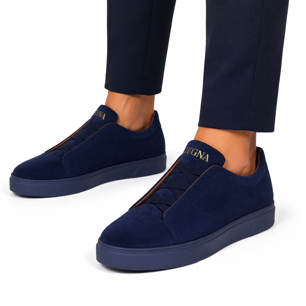 Premium Lacivərd Süet Slip-On Kişi Sneaker Ayaqqabı