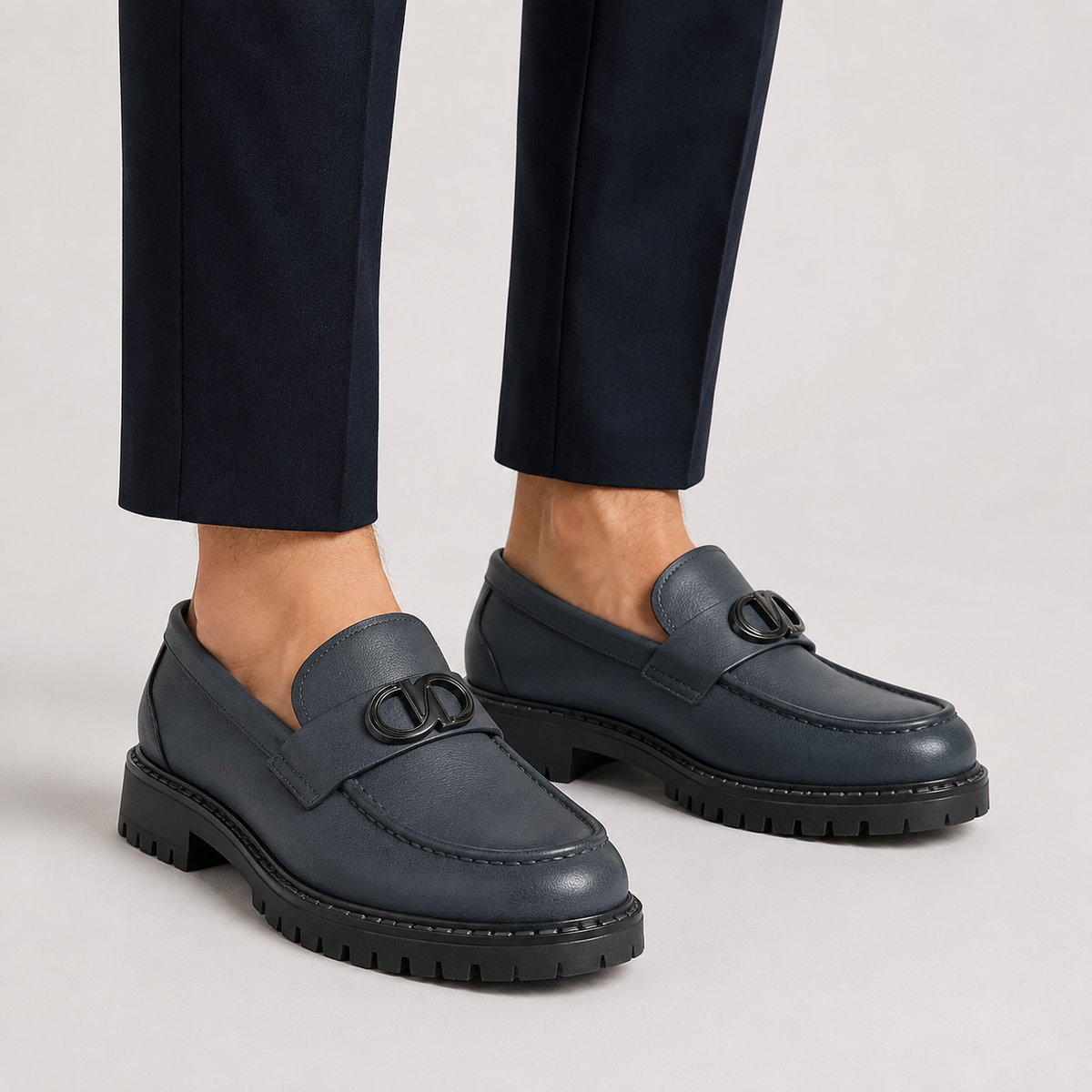 Kişi üçün Tünd Boz Klassik Loafer Ayaqqabı