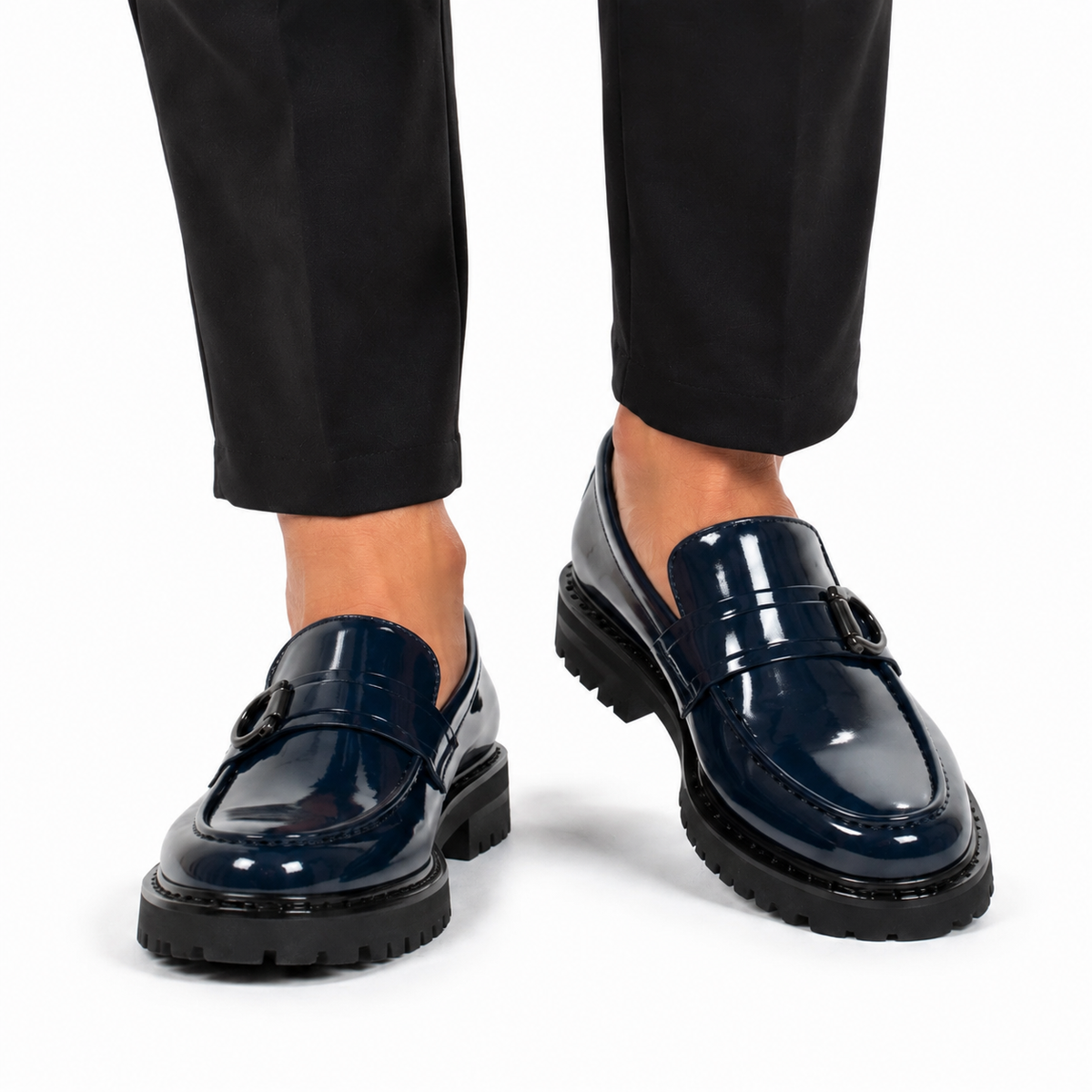 Kişi üçün Lacivərt Loafer Ayaqqabı