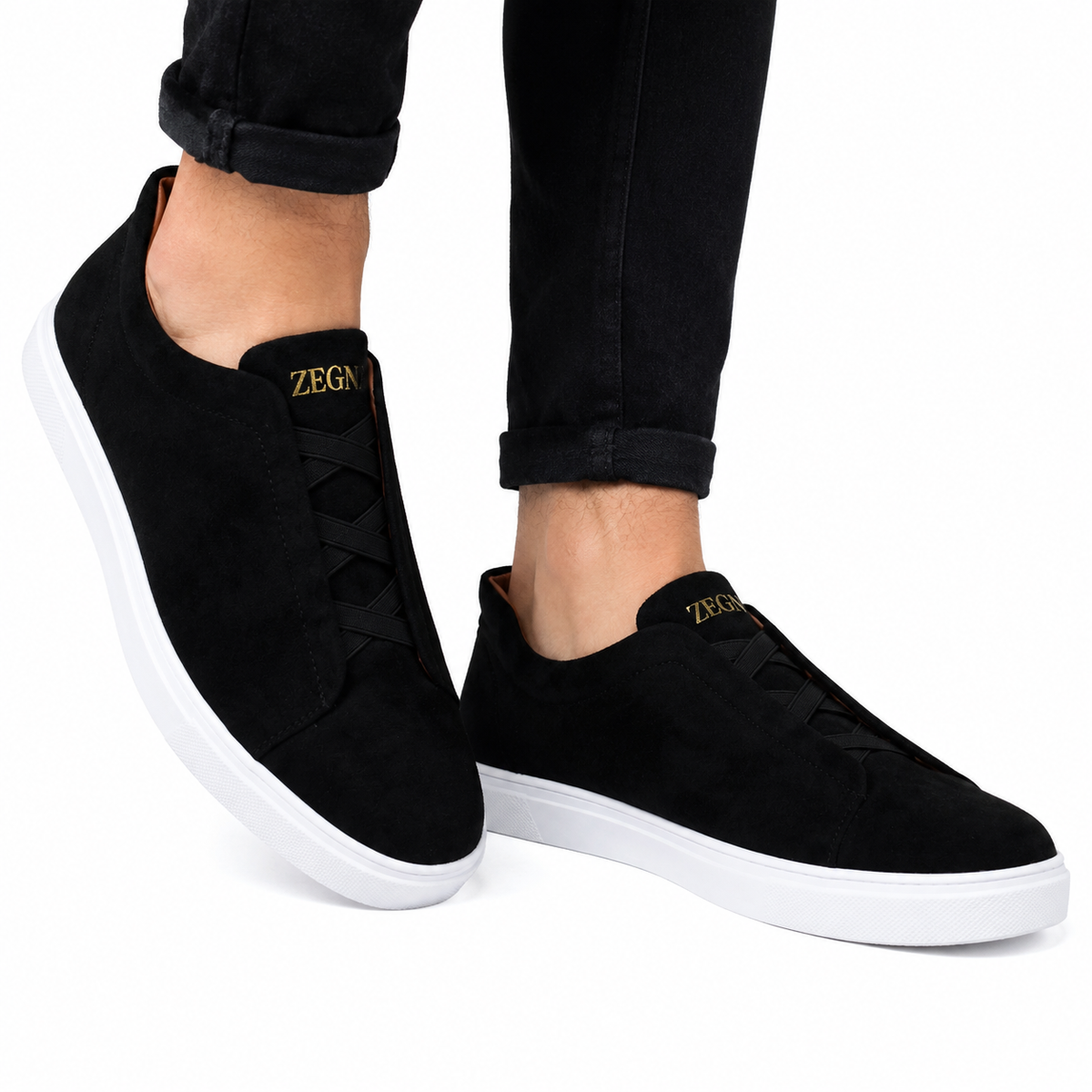 Premium Görünüşlü Qara Kişi Sneaker Ayaqqabı