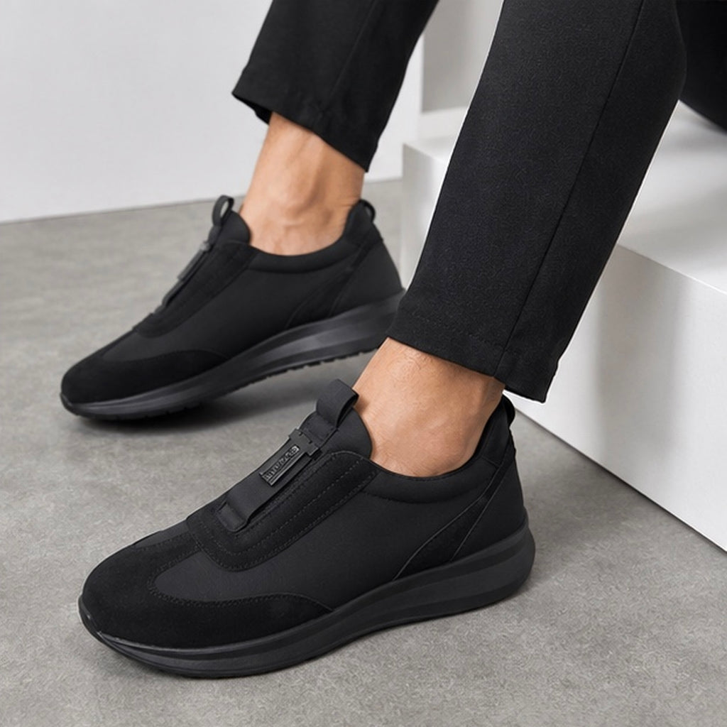 Kişi üçün qara bağsız gündəlik sneaker ayaqqabı