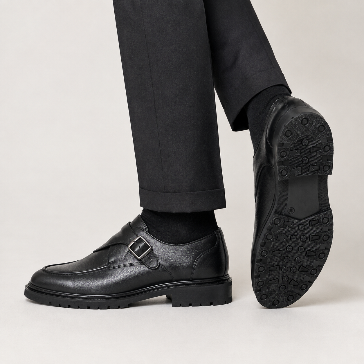 Kişi üçün Qara Tokalı Loafer Ayaqqabı