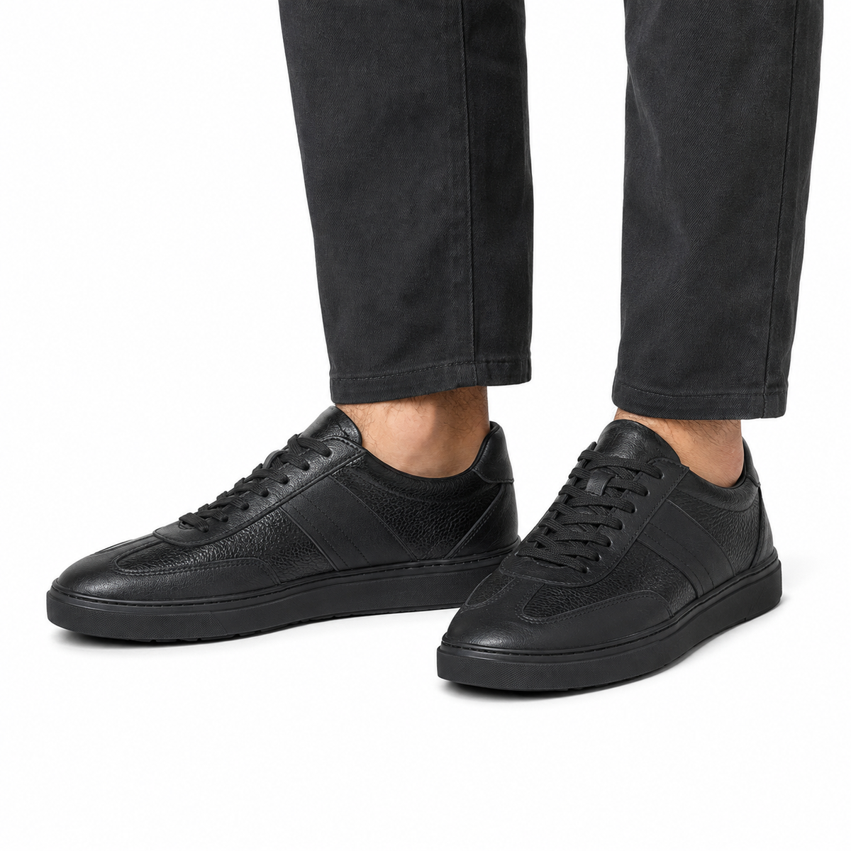 Premium Qara Dəri Kişi Sneaker Ayaqqabı