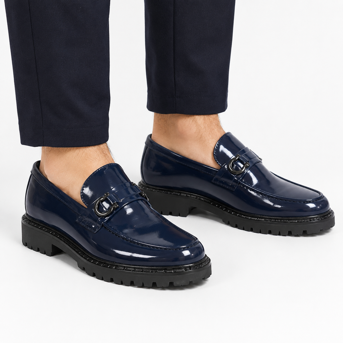 Kişi üçün Lacivərt Loafer Ayaqqabı