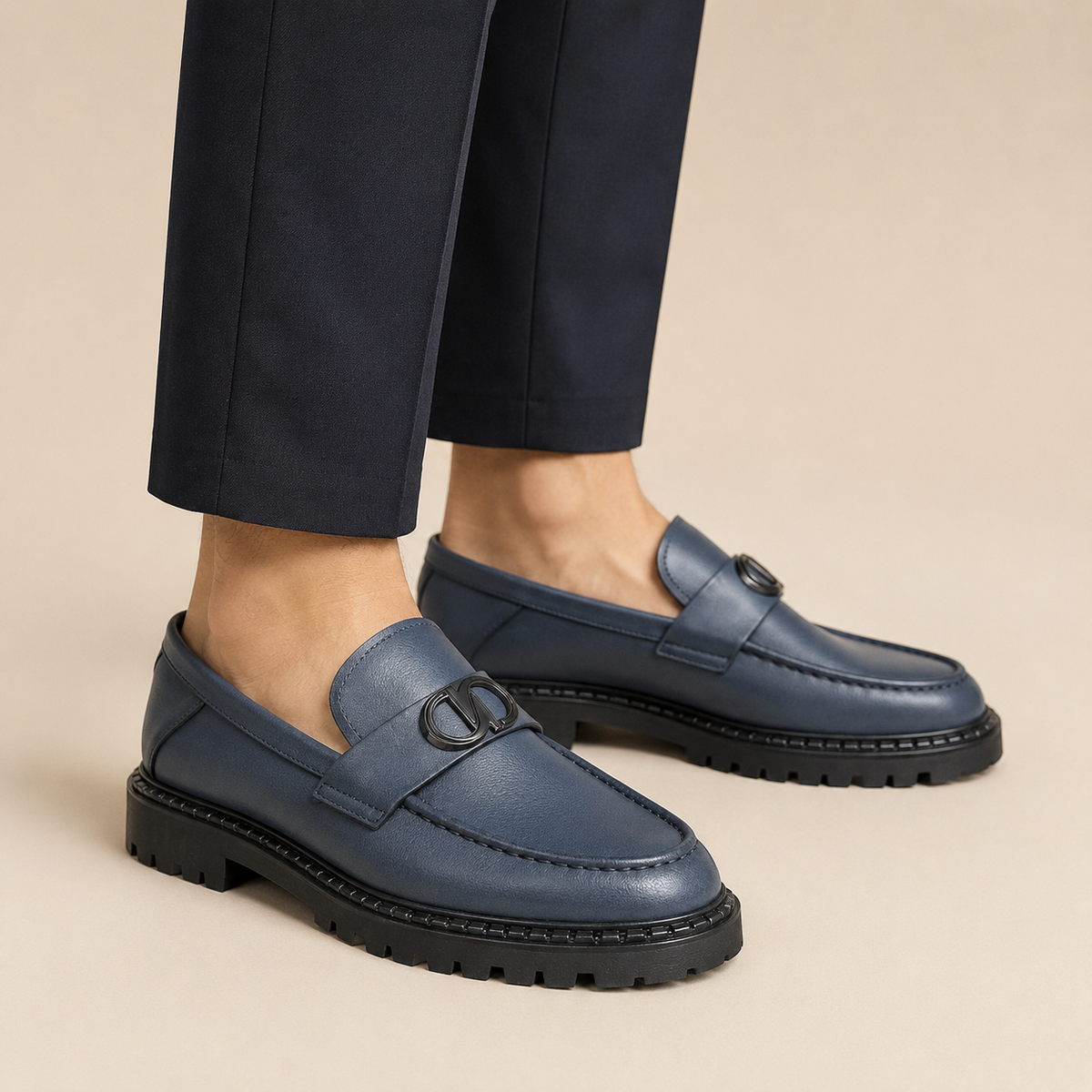 Kişi üçün Tünd Boz Klassik Loafer Ayaqqabı