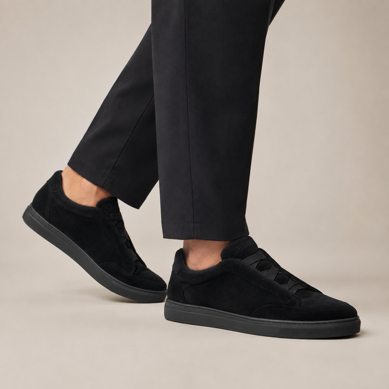 ZEGNA Kişi üçün Qara Zamşa Sneaker
