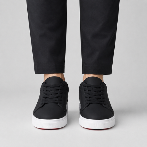 Kişi üçün qara ağ altlıqlı gündəlik sneaker ayaqqabı